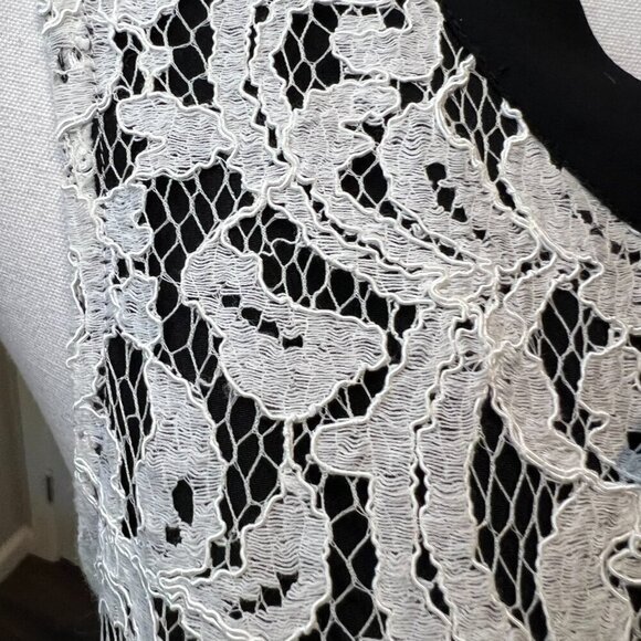 Victoria's Secret Cream Lace Midi Dress with Black Bow, Size 6 - Picture 5 of 16